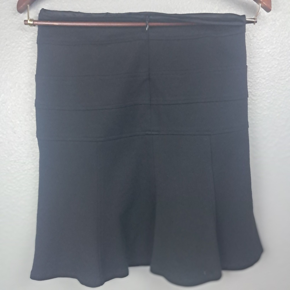Nanette Lepore Skirt Womens 6 Black Bandage Pleated Scallop Hem Minimalist
